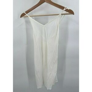 Salua Lingerie Womens Size XS White Semi-Sheer Slip Chemise Adjustable Straps